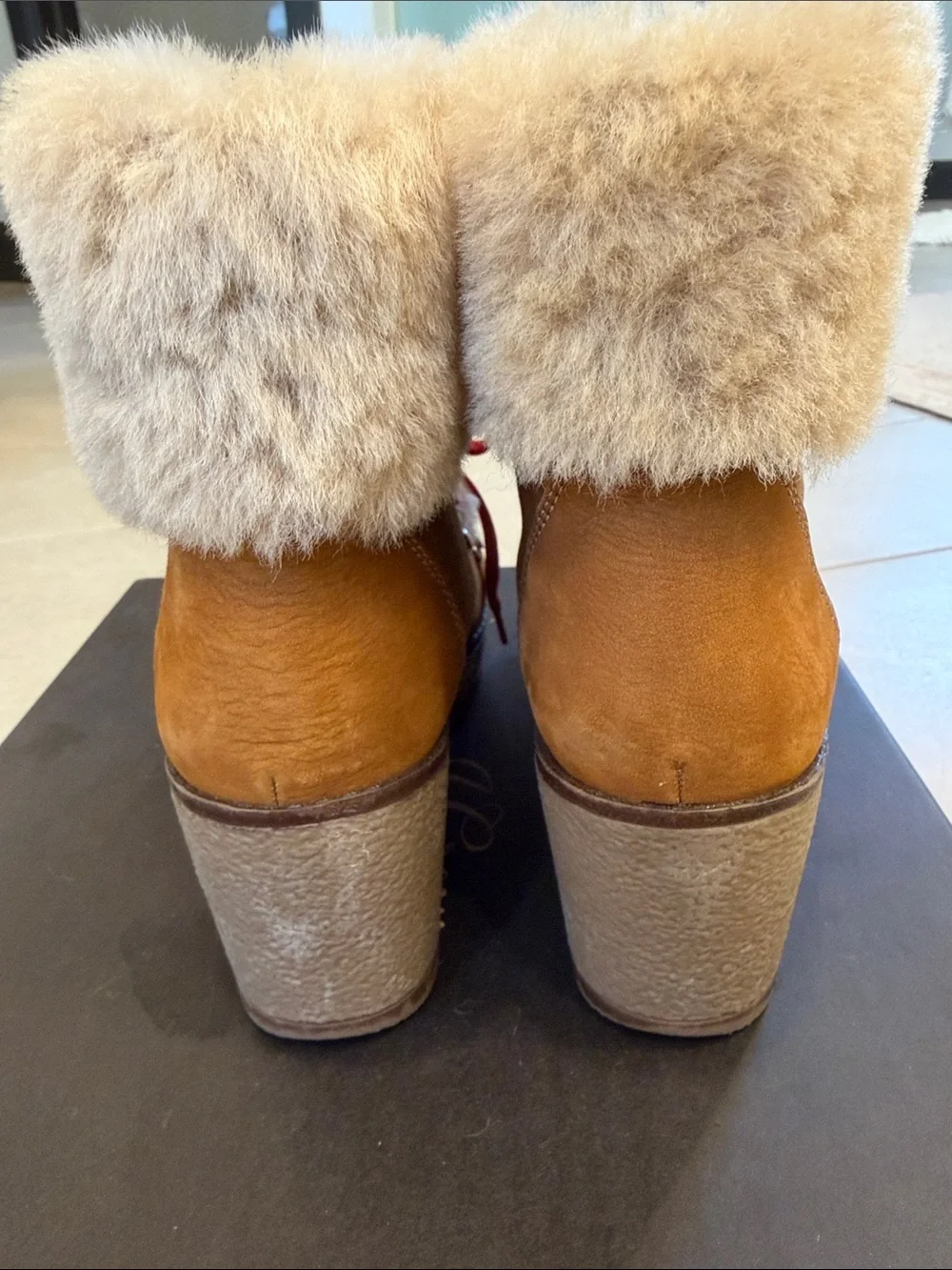 Women’s Tan J. Crew Wedge Winter Boots